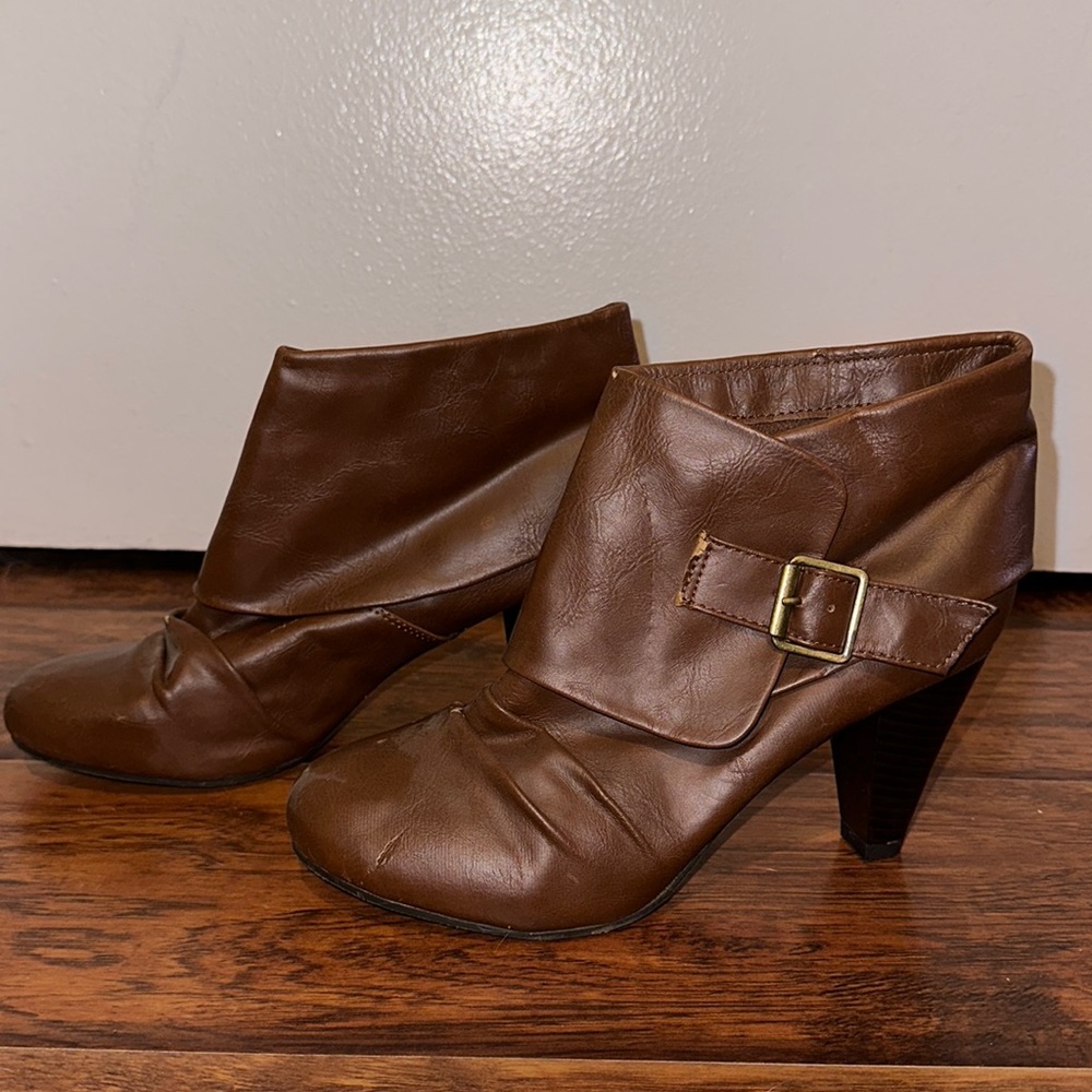 Brown Heeled Booties